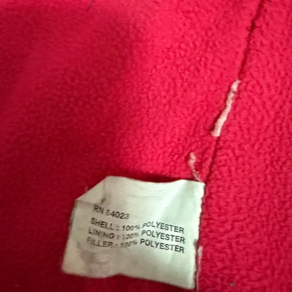 Gap Girl's Puffer Vest Kid's XL 12 Pink Polka Dots Zip Up Fleece Lined Quilted